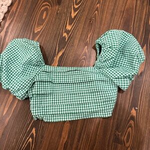 Buddy Love gingham green top